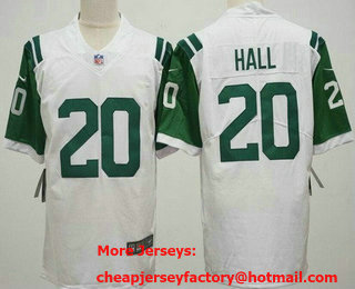 Men's New York Jets #20 Breece Hall Limited White Classic Vapor Jersey