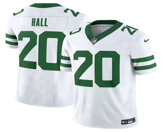 Men's New York Jets #20 Breece Hall White 2023 FUSE Vapor Limited Throwback Stitched Jersey