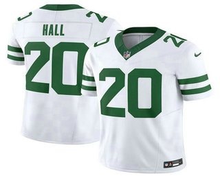 Men's New York Jets #20 Breece Hall White Limited Stitched Throwback Jersey