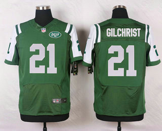 Men's New York Jets #21 Marcus Gilchrist Green Team Color NFL Nike Elite Jersey