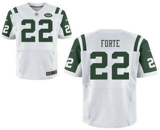 Men's New York Jets #22 Matt Forte White Road NFL Nike Elite Jersey