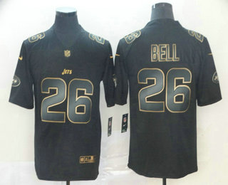 Men's New York Jets #26 Le'Veon Bell Black Gold 2019 Vapor Untouchable Stitched NFL Nike Limited Jersey