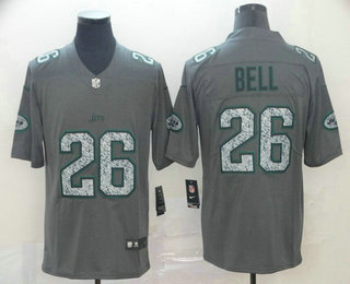 Men's New York Jets #26 Le'Veon Bell Gray Fashion Static 2019 Vapor Untouchable Stitched NFL Nike Limited Jersey
