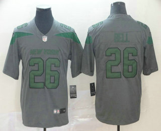 Men's New York Jets #26 Le'Veon Bell Grey 2019 Inverted Legend Stitched NFL Nike Limited Jersey