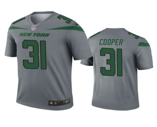 Men's New York Jets #31 Marcus Cooper Gray Inverted Legend Jersey