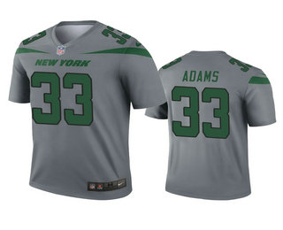 Men's New York Jets #33 Jamal Adams Gray Inverted Legend Jersey