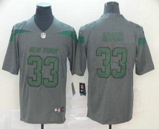 Men's New York Jets #33 Jamal Adams Grey 2019 Inverted Legend Stitched NFL Nike Limited Jersey