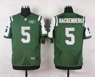 Men's New York Jets #5 Christian Hackenberg Green Team Color NFL Nike Elite Jersey