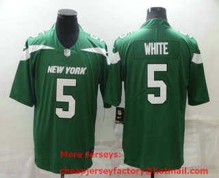 Men's New York Jets #5 Mike White Green 2021 Vapor Untouchable Stitched NFL Nike Limited Jersey