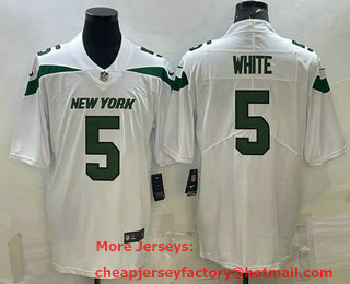 Men's New York Jets #5 Mike White White 2021 Vapor Untouchable Stitched NFL Nike Limited Jersey