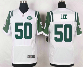 Men's New York Jets #50 Darron Lee White Road NFL Nike Elite Jersey