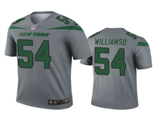 Men's New York Jets #54 Avery Williamson Gray Inverted Legend Jersey