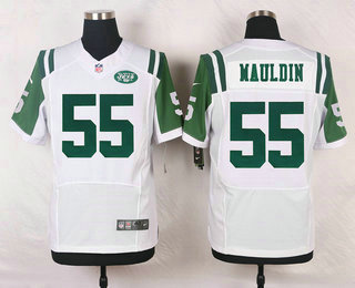 Men's New York Jets #55 Lorenzo Mauldin White Road NFL Nike Elite Jersey