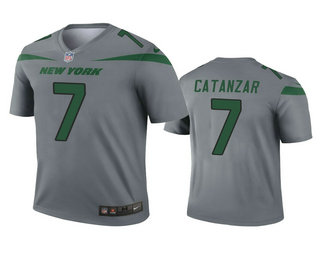 Men's New York Jets #7 Chandler Catanzaro Gray Inverted Legend Jersey