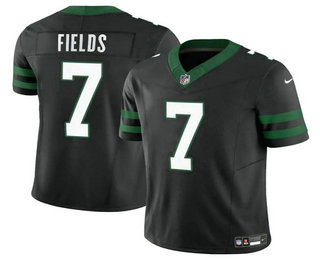 Men's New York Jets #7 Justin Fields Black FUSE Vapor Limited Stitched Jersey