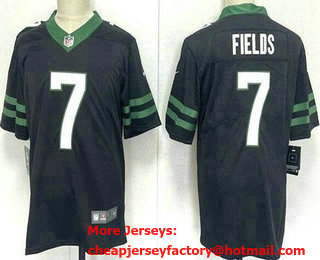 Men's New York Jets #7 Justin Fields Limited Black Vapor Jersey