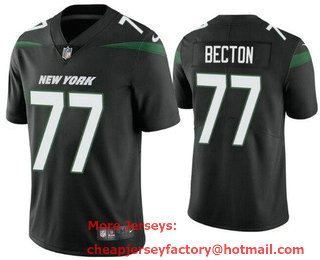 Men's New York Jets #77 Mekhi Becton Black 2021 Vapor Untouchable Stitched NFL Nike Limited Jersey