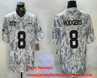 Men's New York Jets #8 Aaron Rodgers Arctic Camo 2024 FUSE Salute to Service Limited Stitched Jersey