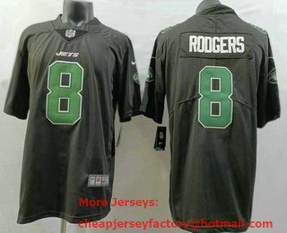 Men's New York Jets #8 Aaron Rodgers Black Green 2023 Vapor Untouchable Stitched Limited Jersey