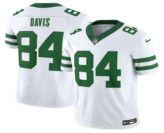 Men's New York Jets #84 Corey Davis White 2023 FUSE Vapor Limited Throwback Stitched Jersey