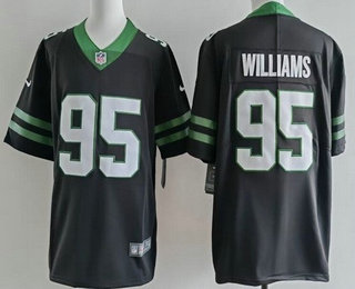 Men's New York Jets #95 Quinnen Williams Limited Black Vapor Jersey
