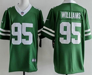 Men's New York Jets #95 Quinnen Williams Limited Green Vapor Jersey