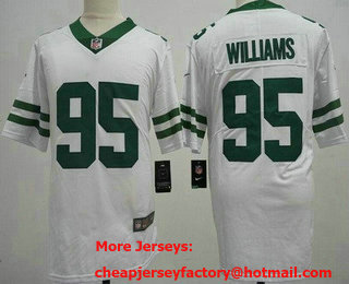 Men's New York Jets #95 Quinnen Williams Limited White Vapor Jersey