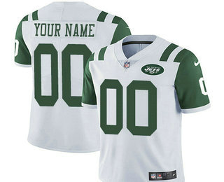 Men's New York Jets Custom Vapor Untouchable White Road NFL Nike Limited Jersey