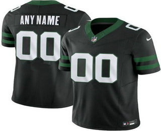 Men's New York Jets Customized Limited Black 2024 FUSE Vapor Jersey