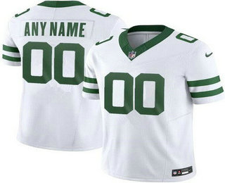 Men's New York Jets Customized Limited White Legacy FUSE Vapor Jersey