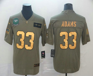 Men's New York Jets #33 Jamal Adams Olive Gold 2019 Salute To Service Stitched NFL Nike Limited Jersey