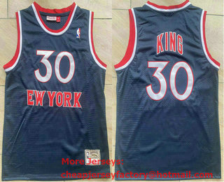 Men's New York Knicks #30 Bernard King Navy Blue 1984 Throwback Swingman Jersey