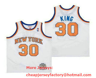 Men's New York Knicks #30 Bernard King White 1984 Throwback Swingman Jersey