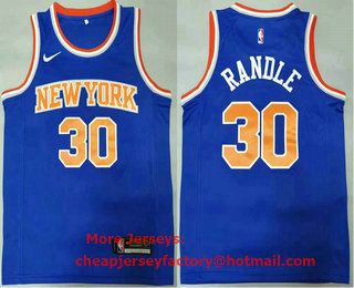 Men's New York Knicks #30 Julius Randle Blue 2021 Nike Swingman Stitched NBA Jersey