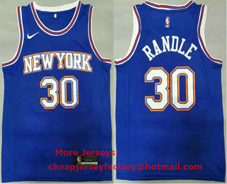 Men's New York Knicks #30 Julius Randle NEW Blue 2021 Nike Swingman Stitched NBA Jersey