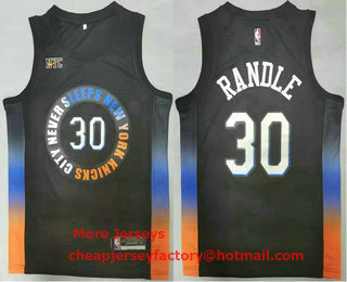 Men's New York Knicks #30 Julius Randle Navy Blue 2021 Nike City Edition Swingman Stitched NBA Jersey