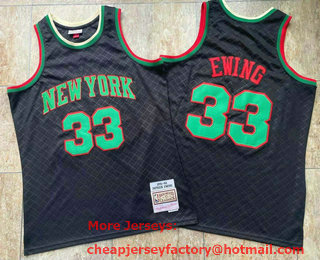 Men's New York Knicks #33 Patrick Ewing Black 1991-92 Hardwood Classics Soul Swingman Throwback Jersey