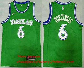 Men's Dallas Mavericks #6 Kristaps Porzingis Green 2020 Swingman Stitched Nike NBA Jersey
