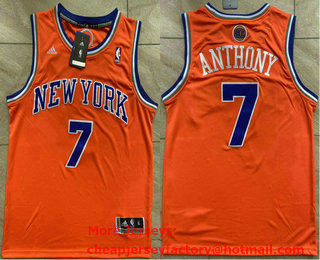Men's New York Knicks #7 Carmelo Anthony Orange Revolution 30 Swingman Jersey