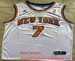 Men's New York Knicks #7 Carmelo Anthony White Revolution 30 Swingman Jersey