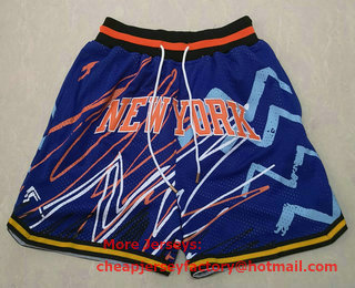 Men's New York Knicks Blue Lightning Just Don Swingman Shorts