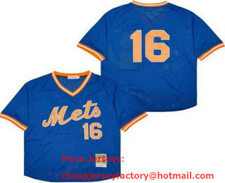Men's New York Mets #16 Dwight Gooden Blue Mesh Throwback Jersey