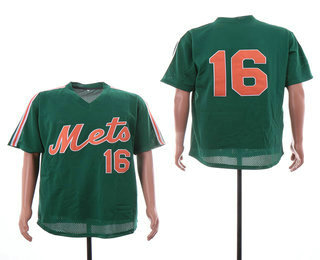 Men's New York Mets #16 Dwight Gooden Green Mesh Batting Practice Throwback Jersey By Mitchell & Ness