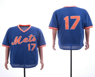 Men's New York Mets #17 Keith Hernandez Royal Blue Mesh Batting Practice Throwback Jersey By Mitchell & Ness