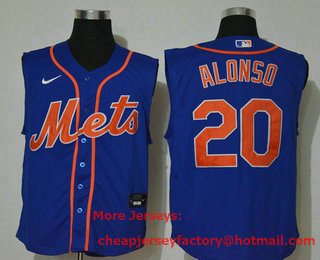 Men's New York Mets #20 Pete Alonso Blue 2020 Cool and Refreshing Sleeveless Fan Stitched MLB Nike Jersey