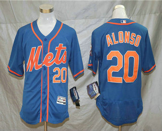 Men's New York Mets #20 Pete Alonso Royal Blue Stitched MLB Flex Base Jersey