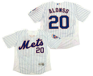 Men's New York Mets #20 Pete Alonso White White Home Stitched MLB Flex Base Jersey