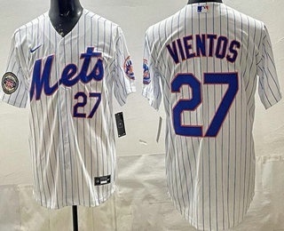 Men's New York Mets #27 Mark Vientos White 2025 Hall of Fame Limited Jersey