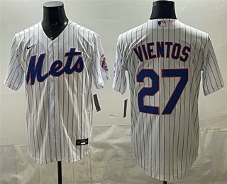 Men's New York Mets #27 Mark Vientos White Cool Base Stitched Jersey