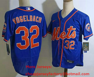 Men's New York Mets #32 Daniel Vogelbach Blue Stitched MLB Flex Base Nike Jersey
